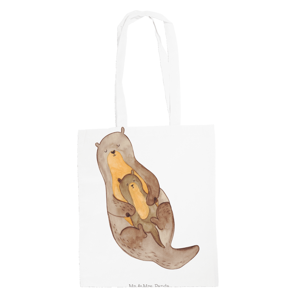 Tragetasche Otter mit Kind Beuteltasche, Beutel, Einkaufstasche, Jutebeutel, Stoffbeutel, Otter, Fischotter, Seeotter, Otter Seeotter See Otter