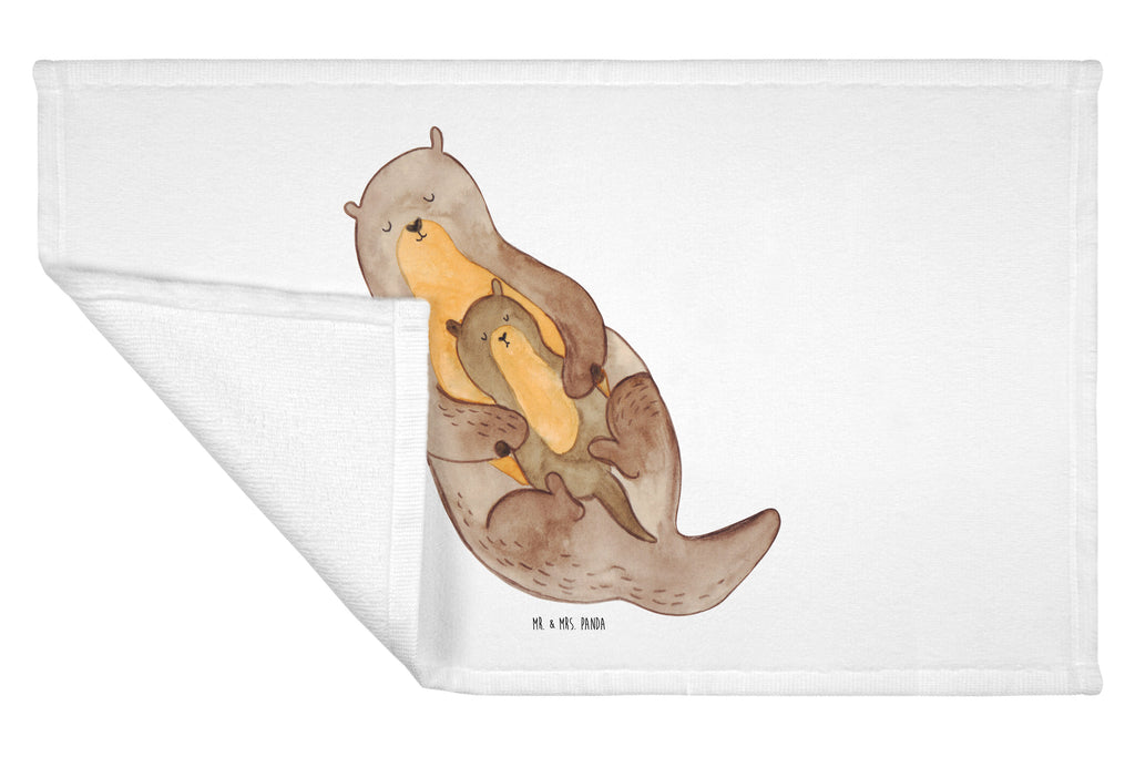 Gäste Handtuch Otter mit Kind Gästetuch, Reisehandtuch, Sport Handtuch, Frottier, Kinder Handtuch, Otter, Fischotter, Seeotter, Otter Seeotter See Otter
