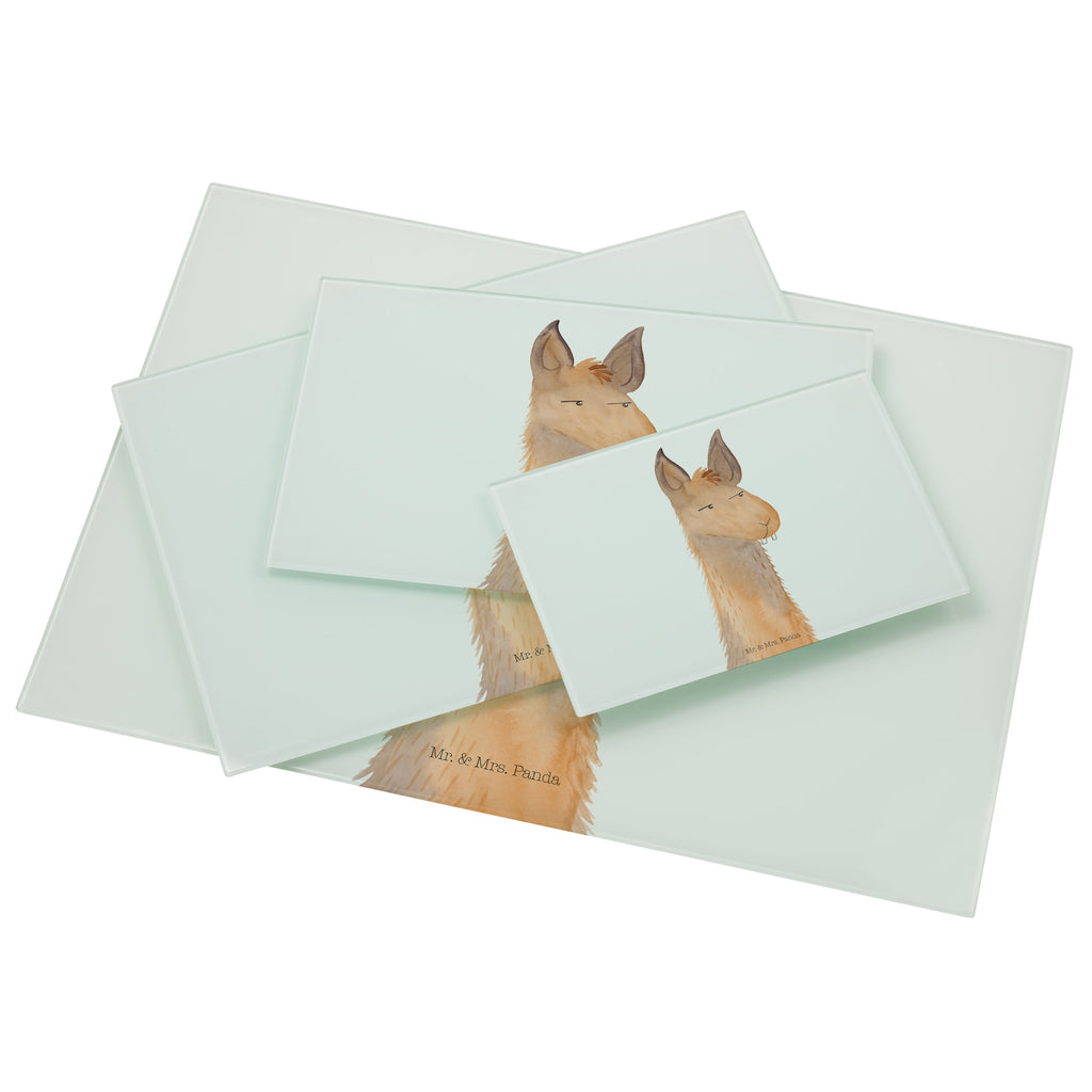 XL Glas Schneidbrett Lamakopf genervt Glasschneidebrett, Schneidebrett, Frühstücksbrett, Küche, Lama, Alpaka, Lamas, Recht haben, genervt sein, Freundin, beste Freundin, Partnerin, Büro, Büroalltag, Chef, Chefin, Azubi