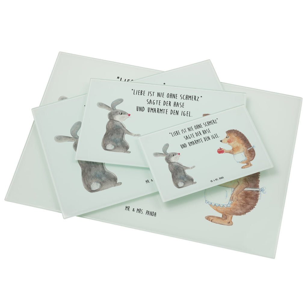 XL Glas Schneidbrett Liebe ist nie ohne Schmerz Glasschneidebrett, Schneidebrett, Frühstücksbrett, Küche, Tiermotive, Gute Laune, lustige Sprüche, Tiere, Igel und Hase, Igel, Hase, Liebe Spruch, Liebeskummer Geschenk, Herzschmerz, Trösten, Trennungsschmerz, Spruch romantisch