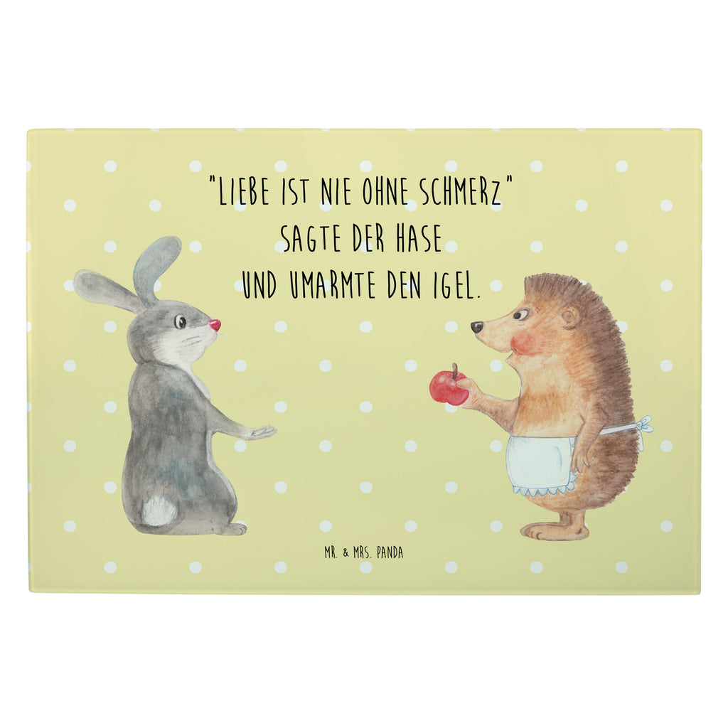 XL Glas Schneidbrett Liebe ist nie ohne Schmerz Glasschneidebrett, Schneidebrett, Frühstücksbrett, Küche, Tiermotive, Gute Laune, lustige Sprüche, Tiere, Igel und Hase, Igel, Hase, Liebe Spruch, Liebeskummer Geschenk, Herzschmerz, Trösten, Trennungsschmerz, Spruch romantisch