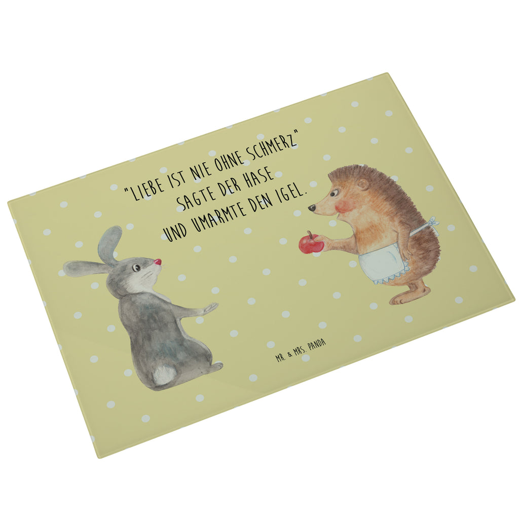XL Glas Schneidbrett Liebe ist nie ohne Schmerz Glasschneidebrett, Schneidebrett, Frühstücksbrett, Küche, Tiermotive, Gute Laune, lustige Sprüche, Tiere, Igel und Hase, Igel, Hase, Liebe Spruch, Liebeskummer Geschenk, Herzschmerz, Trösten, Trennungsschmerz, Spruch romantisch