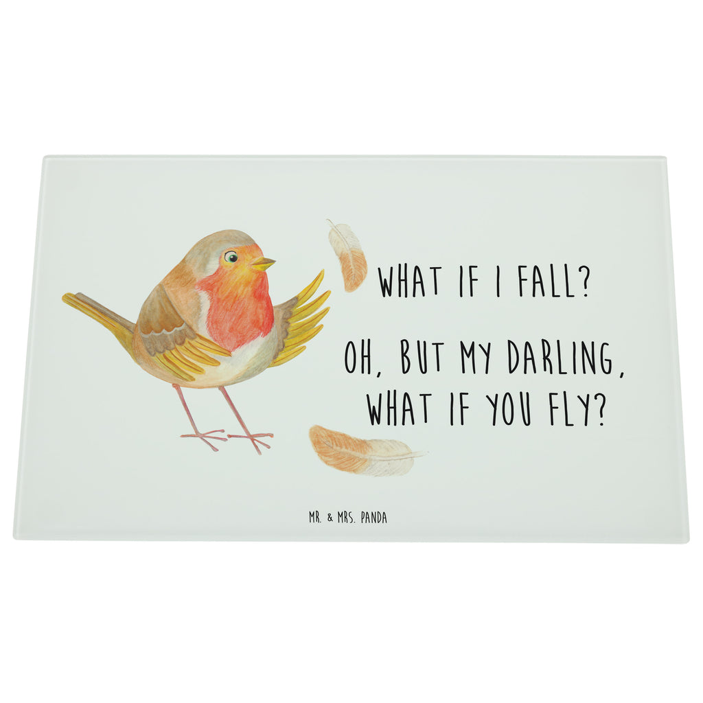 Medium Glas Schneidbrett Rotkehlchen mit Federn Glasschneidebrett, Schneidebrett, Tiermotive, Gute Laune, lustige Sprüche, Tiere, What if i fall, Rotkehlchen, Spruch Motivation, Spruch Mut, Vogel, Motivation Sprüche, Motivationsbilder, fliegen