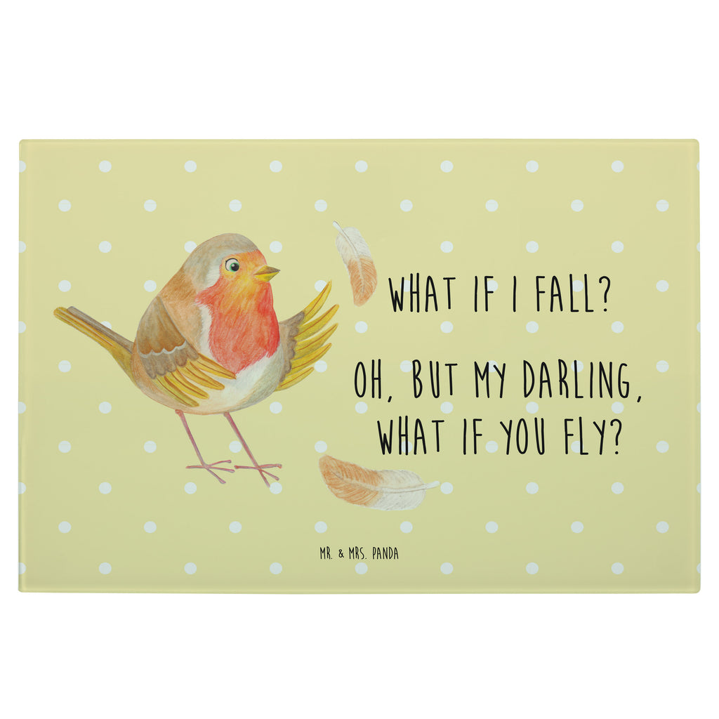 Medium Glas Schneidbrett Rotkehlchen mit Federn Glasschneidebrett, Schneidebrett, Tiermotive, Gute Laune, lustige Sprüche, Tiere, What if i fall, Rotkehlchen, Spruch Motivation, Spruch Mut, Vogel, Motivation Sprüche, Motivationsbilder, fliegen