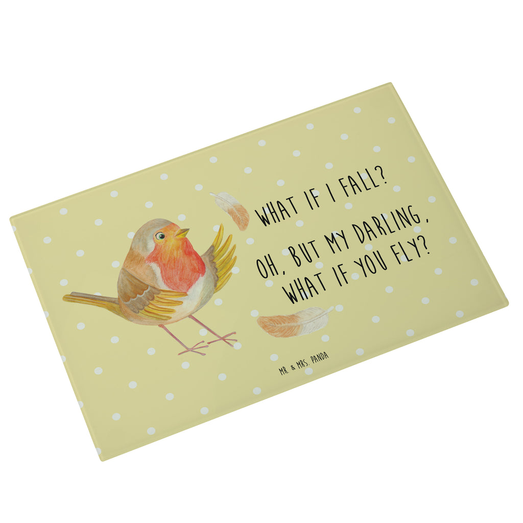 Medium Glas Schneidbrett Rotkehlchen mit Federn Glasschneidebrett, Schneidebrett, Tiermotive, Gute Laune, lustige Sprüche, Tiere, What if i fall, Rotkehlchen, Spruch Motivation, Spruch Mut, Vogel, Motivation Sprüche, Motivationsbilder, fliegen