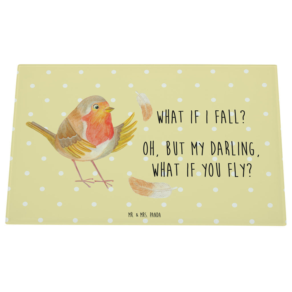 Medium Glas Schneidbrett Rotkehlchen mit Federn Glasschneidebrett, Schneidebrett, Tiermotive, Gute Laune, lustige Sprüche, Tiere, What if i fall, Rotkehlchen, Spruch Motivation, Spruch Mut, Vogel, Motivation Sprüche, Motivationsbilder, fliegen