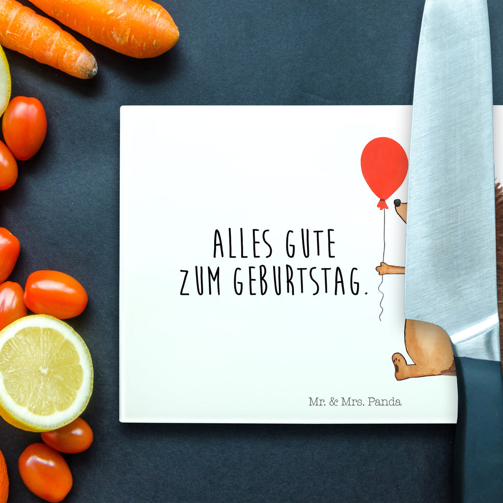 Medium Glas Schneidbrett Igel mit Luftballon Glasschneidebrett, Schneidebrett, Tiermotive, Gute Laune, lustige Sprüche, Tiere, Igel, Geburtstag, Herzlichen Glückwunsch, Glückwunsch, Geburtstagskind, Ballon, Happy Birthday