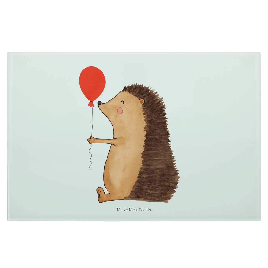 Medium Glas Schneidbrett Igel mit Luftballon Glasschneidebrett, Schneidebrett, Tiermotive, Gute Laune, lustige Sprüche, Tiere, Igel, Geburtstag, Herzlichen Glückwunsch, Glückwunsch, Geburtstagskind, Ballon, Happy Birthday