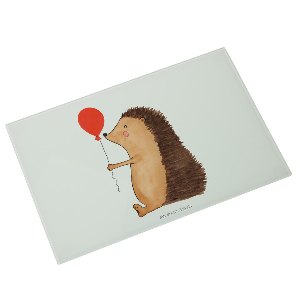 Medium Glas Schneidbrett Igel mit Luftballon Glasschneidebrett, Schneidebrett, Tiermotive, Gute Laune, lustige Sprüche, Tiere, Igel, Geburtstag, Herzlichen Glückwunsch, Glückwunsch, Geburtstagskind, Ballon, Happy Birthday