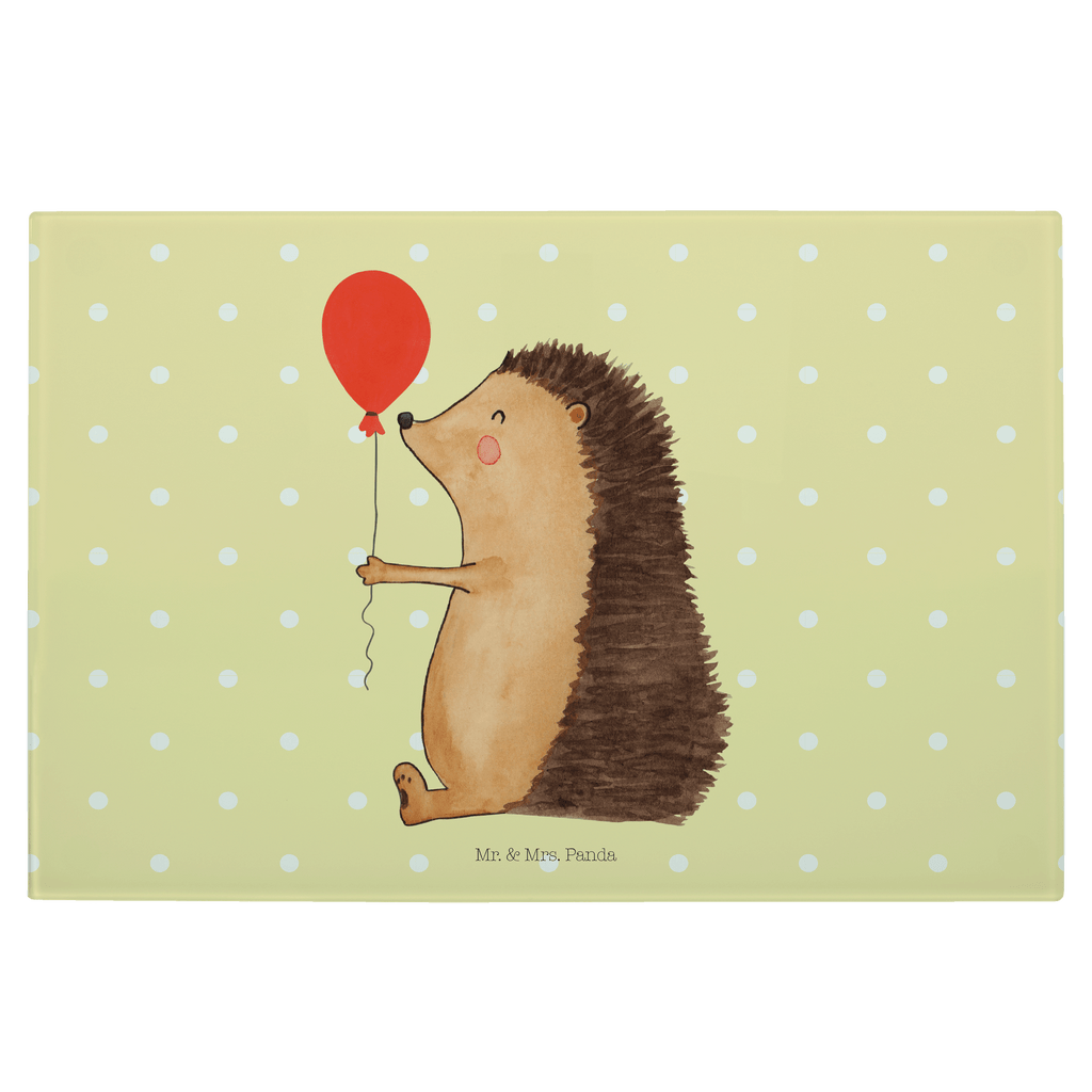 Medium Glas Schneidbrett Igel mit Luftballon Glasschneidebrett, Schneidebrett, Tiermotive, Gute Laune, lustige Sprüche, Tiere, Igel, Geburtstag, Herzlichen Glückwunsch, Glückwunsch, Geburtstagskind, Ballon, Happy Birthday