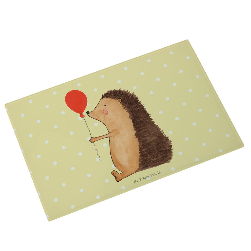 Medium Glas Schneidbrett Igel mit Luftballon Glasschneidebrett, Schneidebrett, Tiermotive, Gute Laune, lustige Sprüche, Tiere, Igel, Geburtstag, Herzlichen Glückwunsch, Glückwunsch, Geburtstagskind, Ballon, Happy Birthday