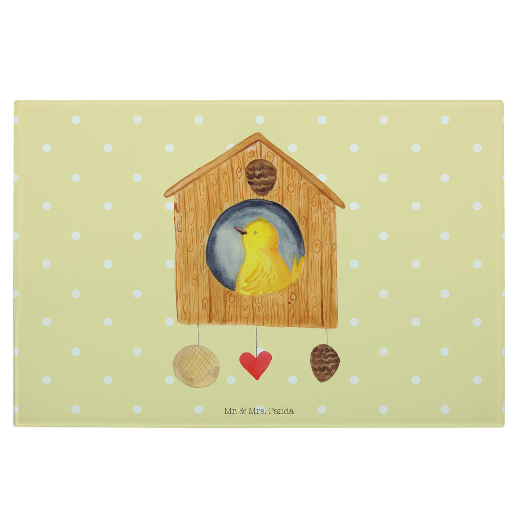 Medium Glas Schneidbrett Vogelhaus sweet Home Glasschneidebrett, Schneidebrett, Tiermotive, Gute Laune, lustige Sprüche, Tiere, Vogelhaus, Vogel, Home sweet Home, Einzug, Umzug, Geschenk, Einzugsgeschenk, Hausbau, Haus