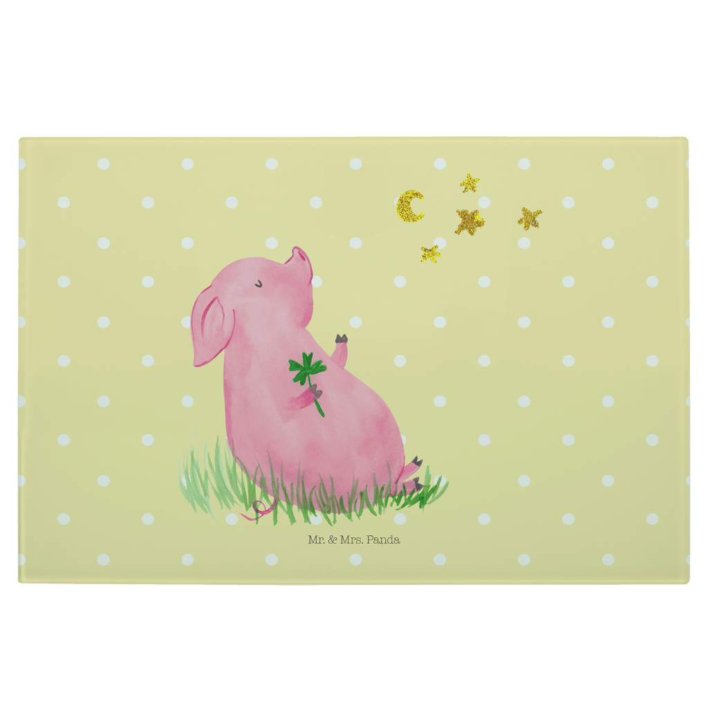 Medium Glas Schneidbrett Glücksschwein Glasschneidebrett, Schneidebrett, Tiermotive, Gute Laune, lustige Sprüche, Tiere, Glücksschwein. Glück, Schwein, Schweinchen, Sterne, Sernchen, Ziele, Träume, Motivation, Glücksbringer
