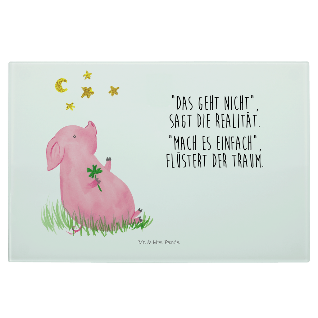 XL Glas Schneidbrett Glücksschwein Glasschneidebrett, Schneidebrett, Frühstücksbrett, Küche, Tiermotive, Gute Laune, lustige Sprüche, Tiere, Glücksschwein. Glück, Schwein, Schweinchen, Sterne, Sernchen, Ziele, Träume, Motivation, Glücksbringer