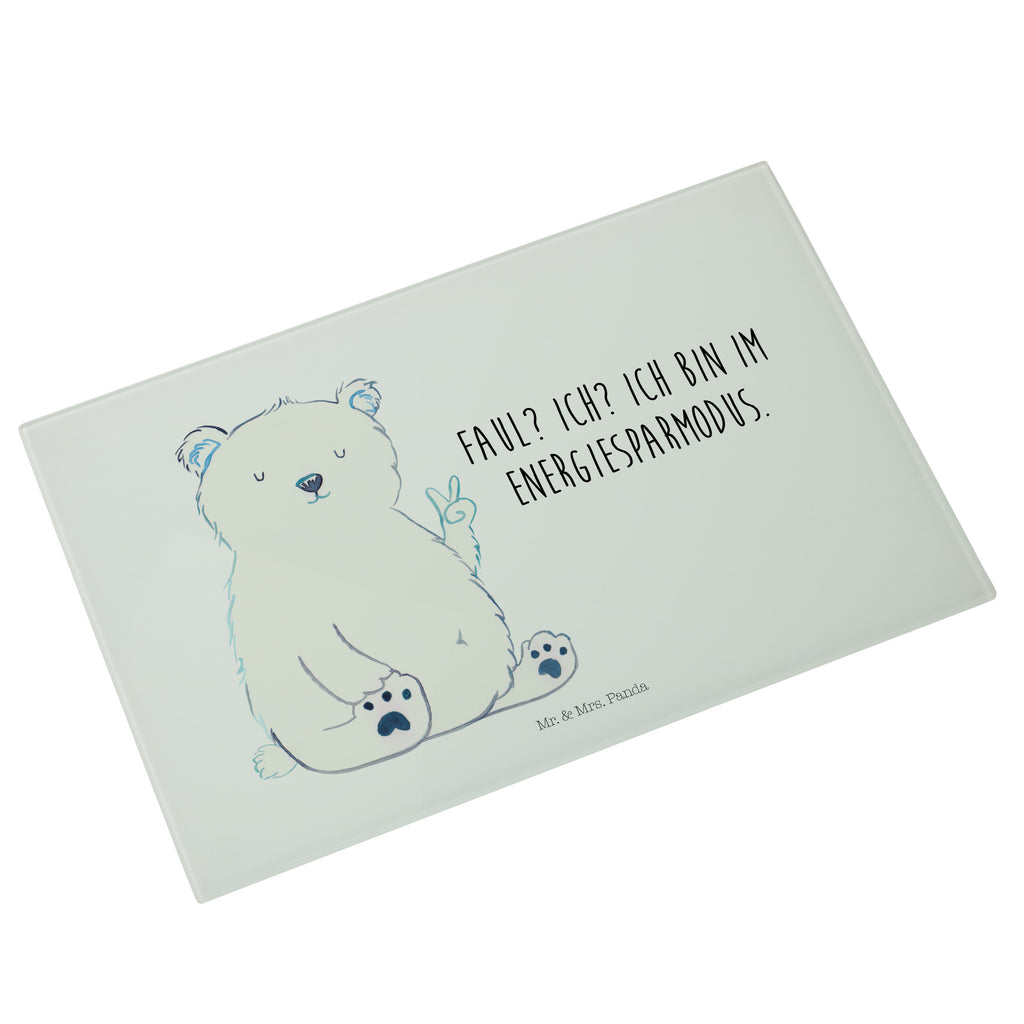 Medium Glas Schneidbrett Eisbär Faul Glasschneidebrett, Schneidebrett, Bär, Teddy, Teddybär, Eisbär, Nordpol, Faul, Entspannen, Relaxen, Büro, Arbeit, Bürojob, Arbeitsplatz, Homeoffice