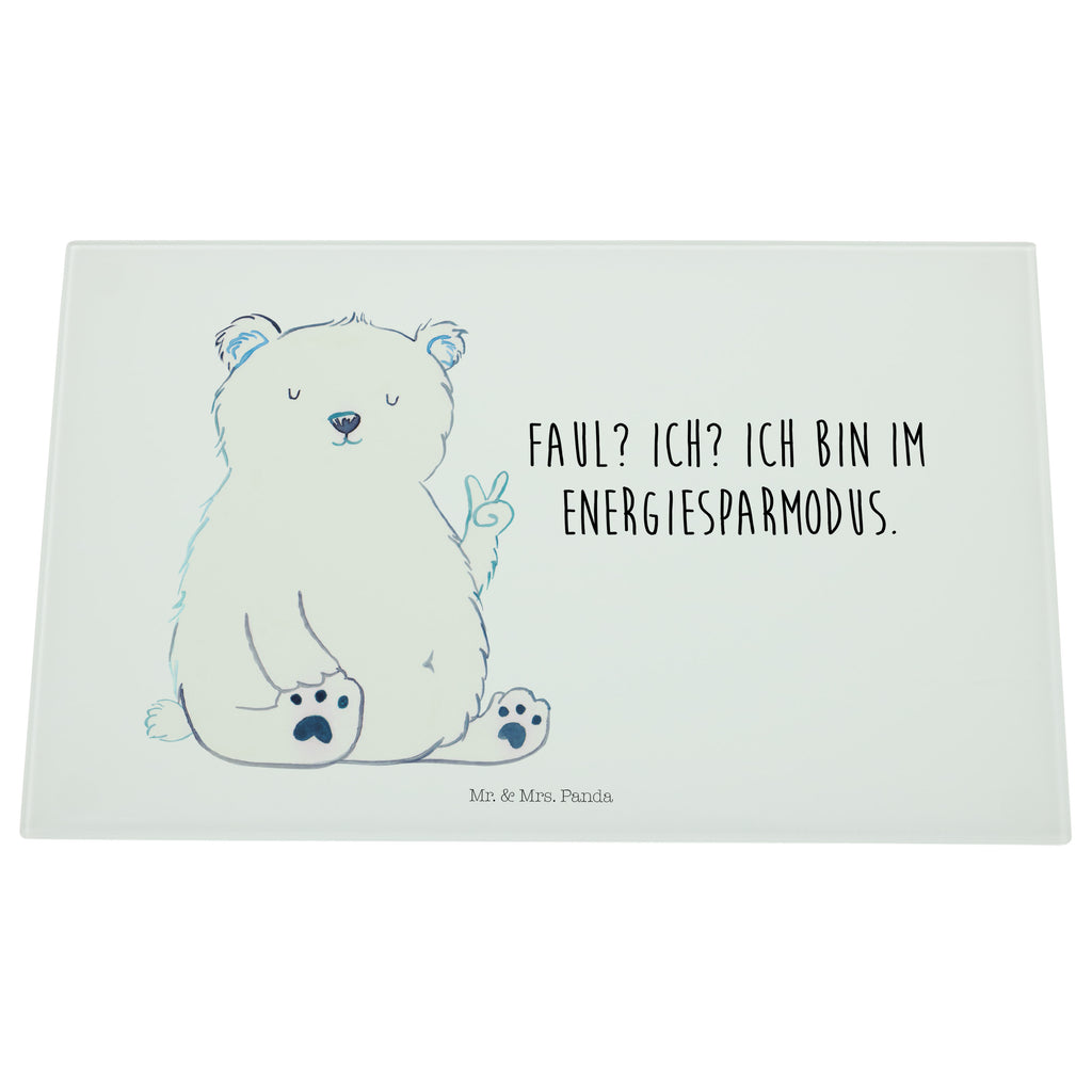 Medium Glas Schneidbrett Eisbär Faul Glasschneidebrett, Schneidebrett, Bär, Teddy, Teddybär, Eisbär, Nordpol, Faul, Entspannen, Relaxen, Büro, Arbeit, Bürojob, Arbeitsplatz, Homeoffice