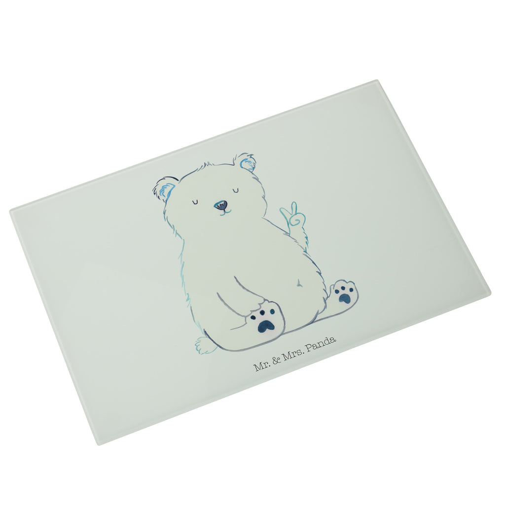 Medium Glas Schneidbrett Eisbär Faul Glasschneidebrett, Schneidebrett, Bär, Teddy, Teddybär, Eisbär, Nordpol, Faul, Entspannen, Relaxen, Büro, Arbeit, Bürojob, Arbeitsplatz, Homeoffice