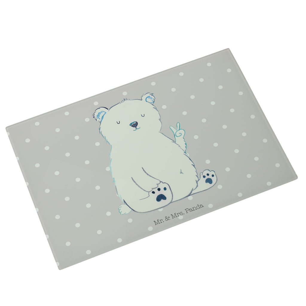 Medium Glas Schneidbrett Eisbär Faul Glasschneidebrett, Schneidebrett, Bär, Teddy, Teddybär, Eisbär, Nordpol, Faul, Entspannen, Relaxen, Büro, Arbeit, Bürojob, Arbeitsplatz, Homeoffice