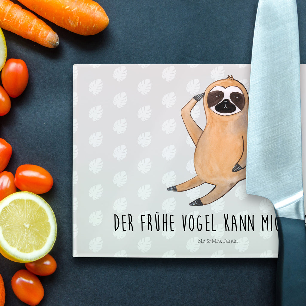 XL Glas Schneidbrett Faultier Vogel zeigen Glasschneidebrett, Schneidebrett, Frühstücksbrett, Küche, Faultier, Faultier Geschenk, Faultier Deko, Faultiere, faul, Lieblingstier, Spinner, früher Vogel, der frühe Vogel, Frühaufsteher, Morgenmuffel, Vogel, Faultierwelt
