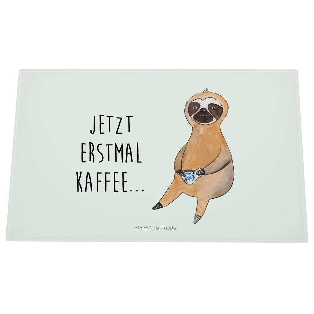 XL Glas Schneidbrett Faultier Kaffee Glasschneidebrett, Schneidebrett, Frühstücksbrett, Küche, Faultier, Faultier Geschenk, Faultier Deko, Faultiere, faul, Lieblingstier, Kaffee, erster Kaffee, Morgenmuffel, Frühaufsteher, Kaffeetasse, Genießer, Coffee, Kaffeegetränk