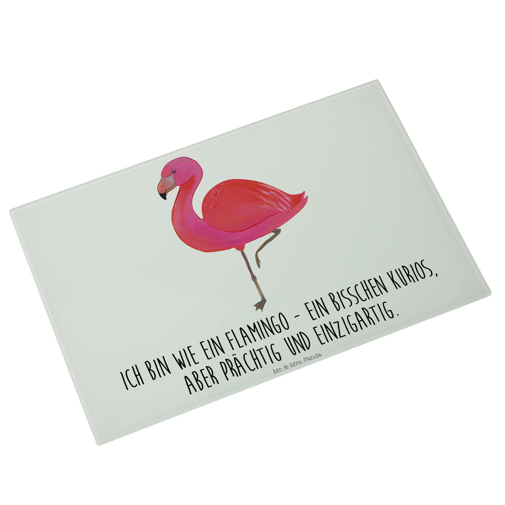 Medium Glas Schneidbrett Flamingo classic Glasschneidebrett, Schneidebrett, Flamingo, Einzigartig, Selbstliebe, Stolz, ich, für mich, Spruch, Freundin, Freundinnen, Außenseiter, Sohn, Tochter, Geschwister