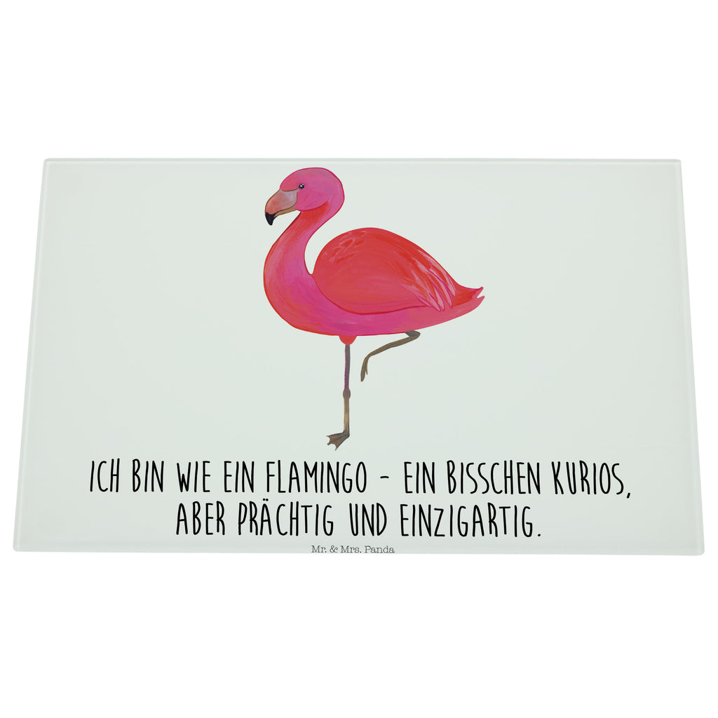 Medium Glas Schneidbrett Flamingo classic Glasschneidebrett, Schneidebrett, Flamingo, Einzigartig, Selbstliebe, Stolz, ich, für mich, Spruch, Freundin, Freundinnen, Außenseiter, Sohn, Tochter, Geschwister