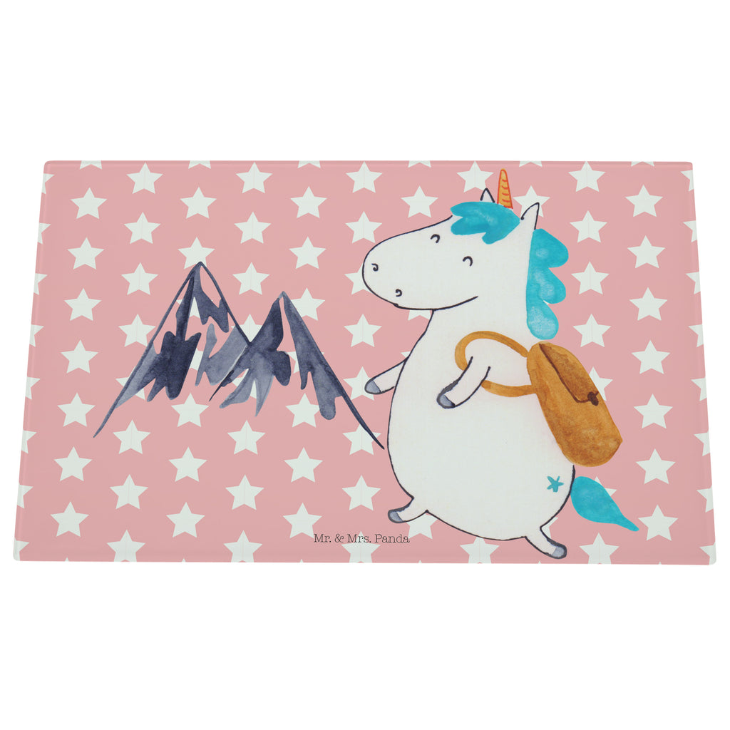 Medium Glas Schneidbrett Einhorn Bergsteiger Glasschneidebrett, Schneidebrett, Einhorn, Einhörner, Einhorn Deko, Pegasus, Unicorn, Bergsteiger, Abenteuer, Berge, Abenteurer, Weltenbummler, Weltreise, Reisen, Urlaub, Entdecker