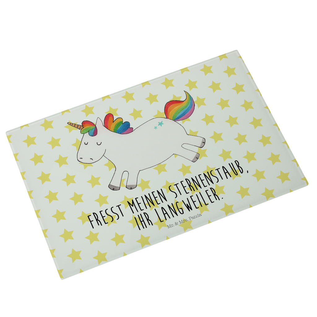 Medium Glas Schneidbrett Einhorn Happy Glasschneidebrett, Schneidebrett, Einhorn, Einhörner, Einhorn Deko, Pegasus, Unicorn, glücklich, fröhlich, Spaß, Freude, Lebensfreude, witzig, spannend, Lächeln, Lachen