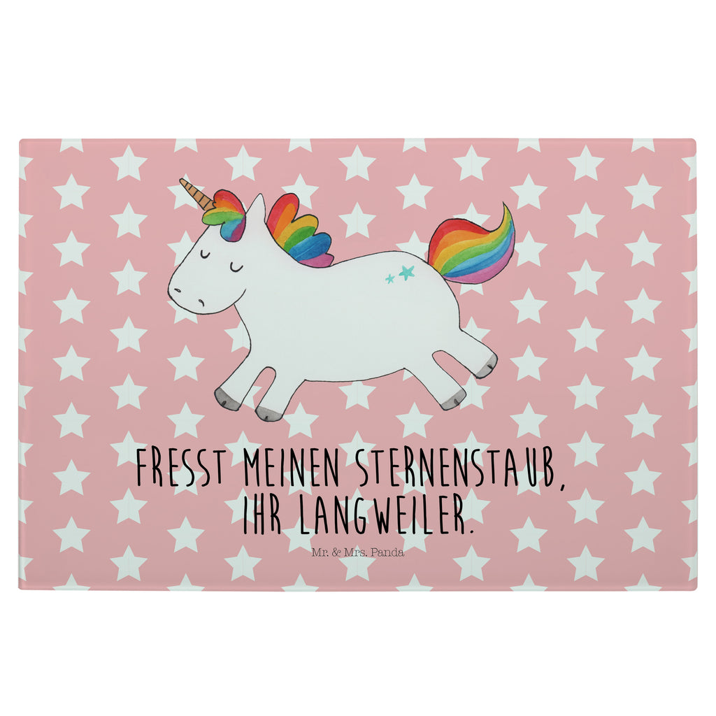 Medium Glas Schneidbrett Einhorn Happy Glasschneidebrett, Schneidebrett, Einhorn, Einhörner, Einhorn Deko, Pegasus, Unicorn, glücklich, fröhlich, Spaß, Freude, Lebensfreude, witzig, spannend, Lächeln, Lachen