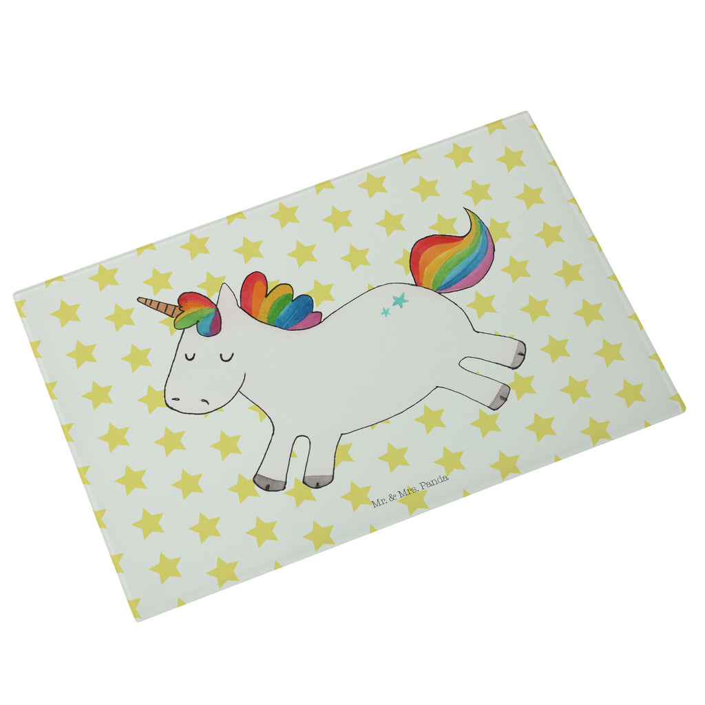 Medium Glas Schneidbrett Einhorn Happy Glasschneidebrett, Schneidebrett, Einhorn, Einhörner, Einhorn Deko, Pegasus, Unicorn, glücklich, fröhlich, Spaß, Freude, Lebensfreude, witzig, spannend, Lächeln, Lachen