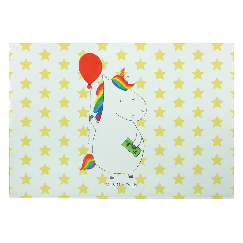 XL Glas Schneidbrett Einhorn Luftballon Glasschneidebrett, Schneidebrett, Frühstücksbrett, Küche, Einhorn, Einhörner, Einhorn Deko, Pegasus, Unicorn, Luftballon, Geld, Lebenslust, Freude, Geschenk, Freundin