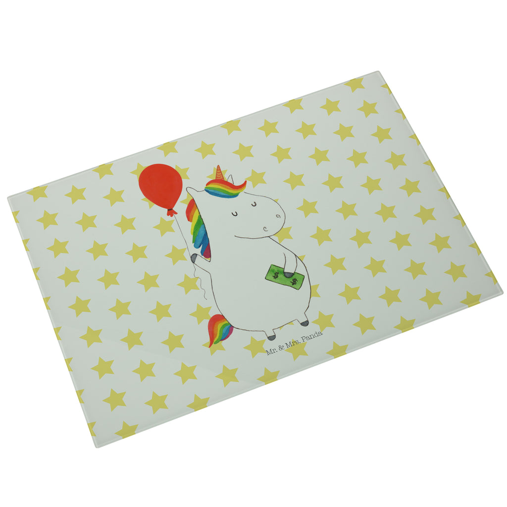 XL Glas Schneidbrett Einhorn Luftballon Glasschneidebrett, Schneidebrett, Frühstücksbrett, Küche, Einhorn, Einhörner, Einhorn Deko, Pegasus, Unicorn, Luftballon, Geld, Lebenslust, Freude, Geschenk, Freundin
