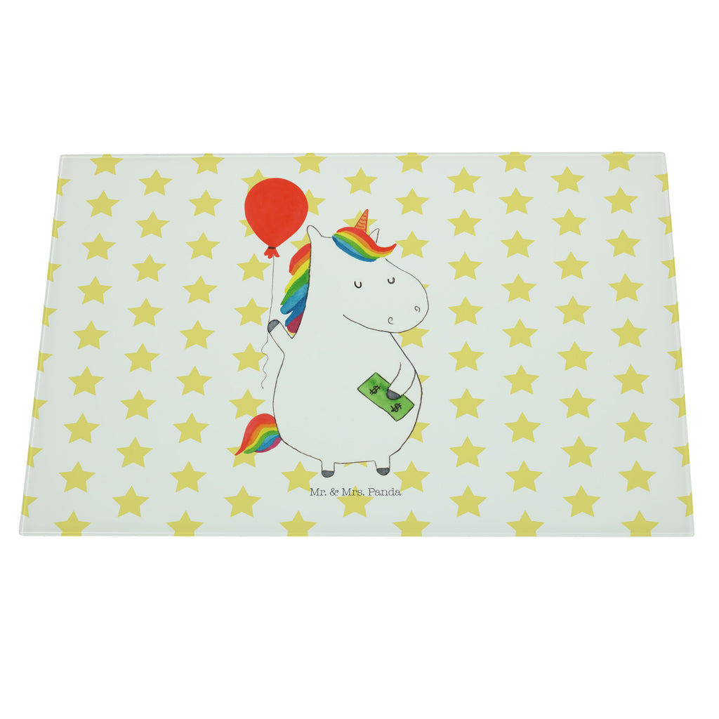 XL Glas Schneidbrett Einhorn Luftballon Glasschneidebrett, Schneidebrett, Frühstücksbrett, Küche, Einhorn, Einhörner, Einhorn Deko, Pegasus, Unicorn, Luftballon, Geld, Lebenslust, Freude, Geschenk, Freundin