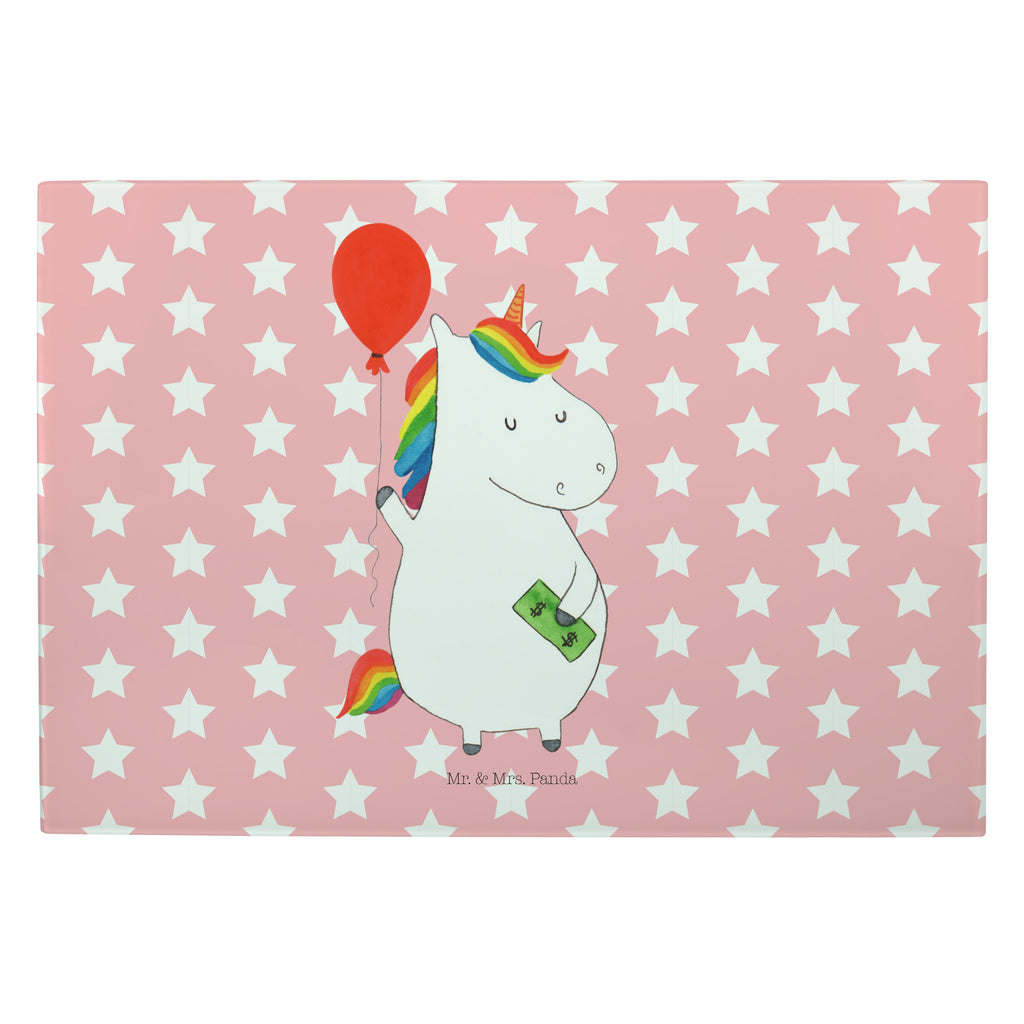 XL Glas Schneidbrett Einhorn Luftballon Glasschneidebrett, Schneidebrett, Frühstücksbrett, Küche, Einhorn, Einhörner, Einhorn Deko, Pegasus, Unicorn, Luftballon, Geld, Lebenslust, Freude, Geschenk, Freundin