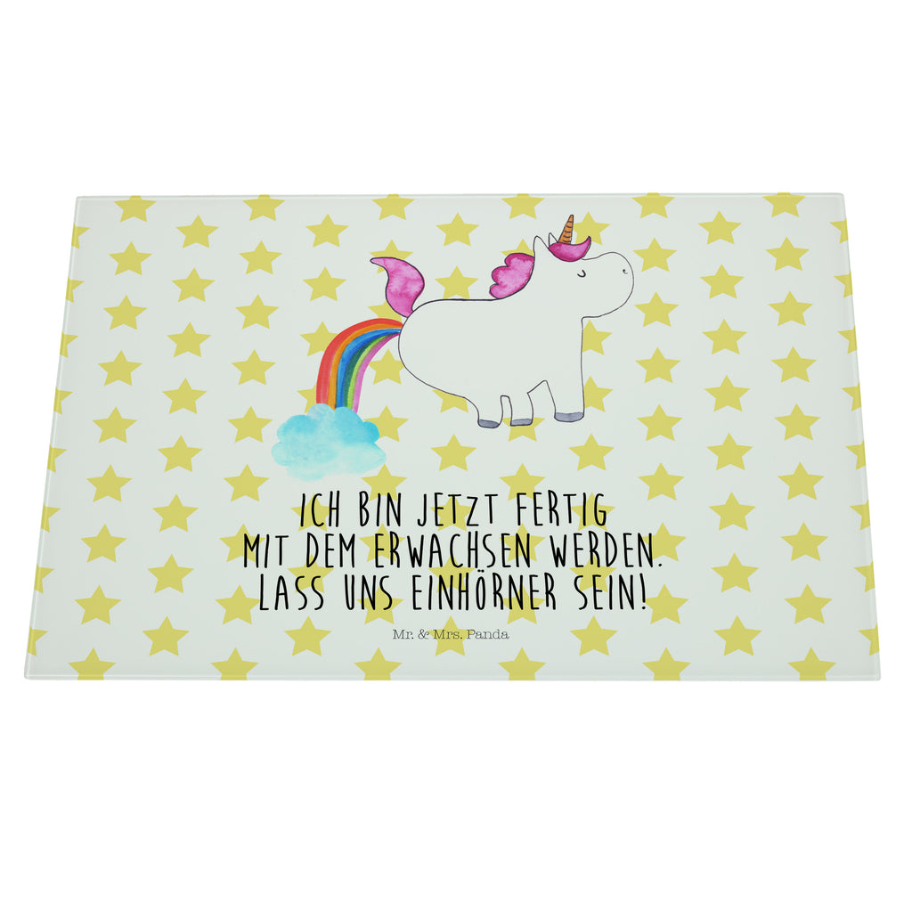 XL Glas Schneidbrett Einhorn Pupsend Glasschneidebrett, Schneidebrett, Frühstücksbrett, Küche, Einhorn, Einhörner, Einhorn Deko, Pegasus, Unicorn, Pups, Regenbogen, Glitzer, Einhornpower, Erwachsenwerden, Spaß, lustig, Freundin