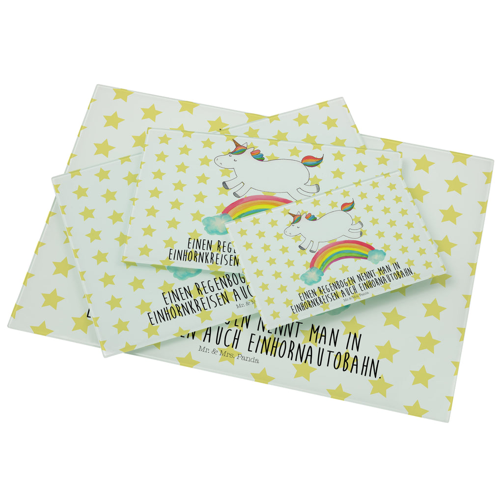 Medium Glas Schneidbrett Einhorn Regenbogen Glasschneidebrett, Schneidebrett, Einhorn, Einhörner, Einhorn Deko, Pegasus, Unicorn, Regenbogen, Glitzer, Einhornpower, Erwachsenwerden, Einhornautobahn