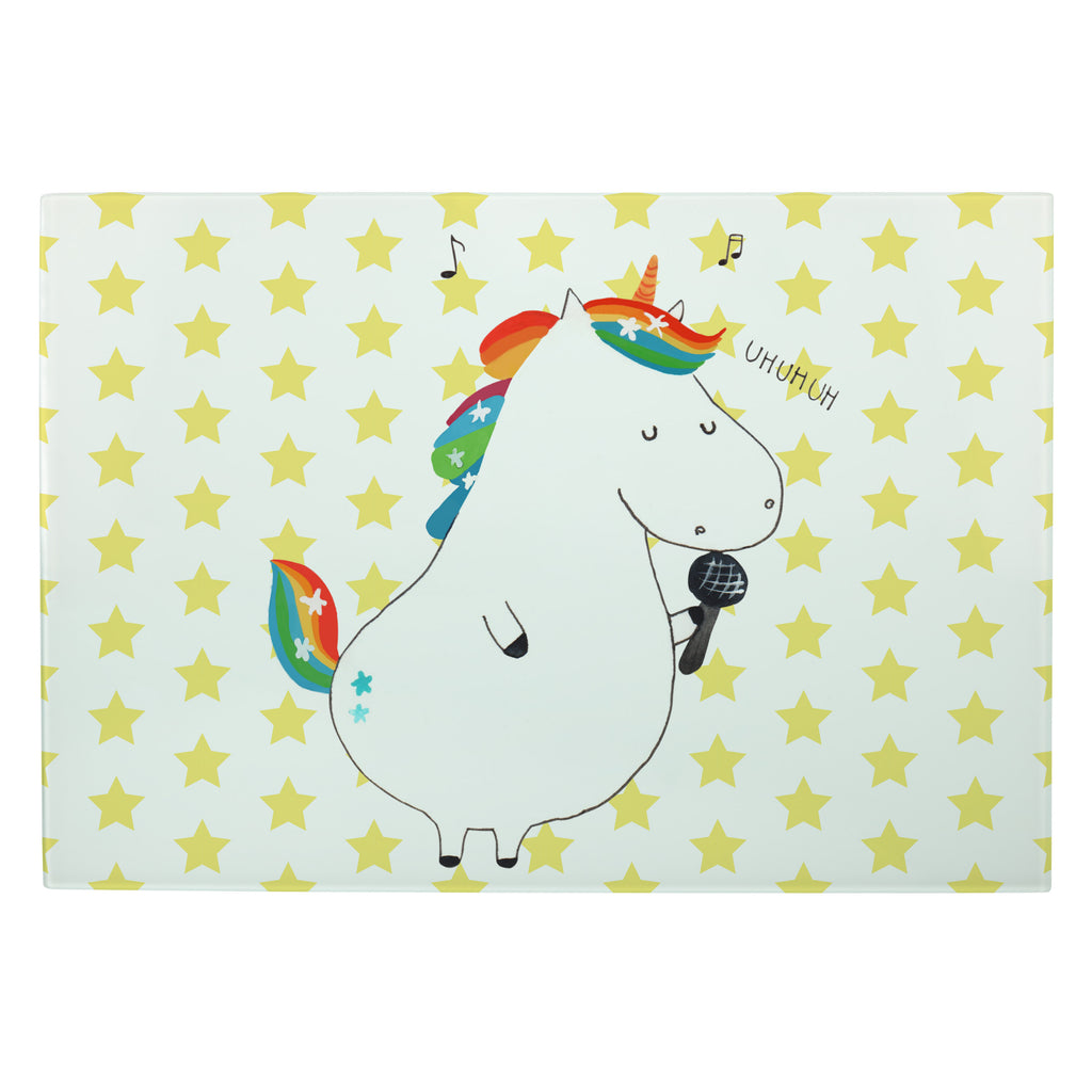 XL Glas Schneidbrett Einhorn Sänger Glasschneidebrett, Schneidebrett, Frühstücksbrett, Küche, Einhorn, Einhörner, Einhorn Deko, Pegasus, Unicorn, Glitzer, Konfetti, Party, Geburtstag, Feier, Fest, Disco, Sängerin, Sänger, Freundin