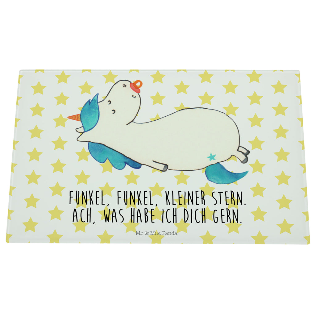 Medium Glas Schneidbrett Einhorn Schnullie Glasschneidebrett, Schneidebrett, Einhorn, Einhörner, Einhorn Deko, Pegasus, Unicorn, Baby, Kleinkind, Geburt, Geburtstag, Säugling, Schnuller, Geschenk Geburt, Mutter, Mama