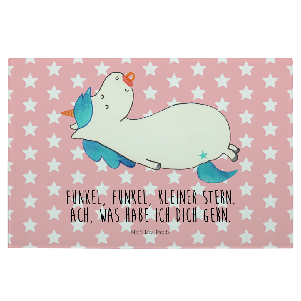 Medium Glas Schneidbrett Einhorn Schnullie Glasschneidebrett, Schneidebrett, Einhorn, Einhörner, Einhorn Deko, Pegasus, Unicorn, Baby, Kleinkind, Geburt, Geburtstag, Säugling, Schnuller, Geschenk Geburt, Mutter, Mama