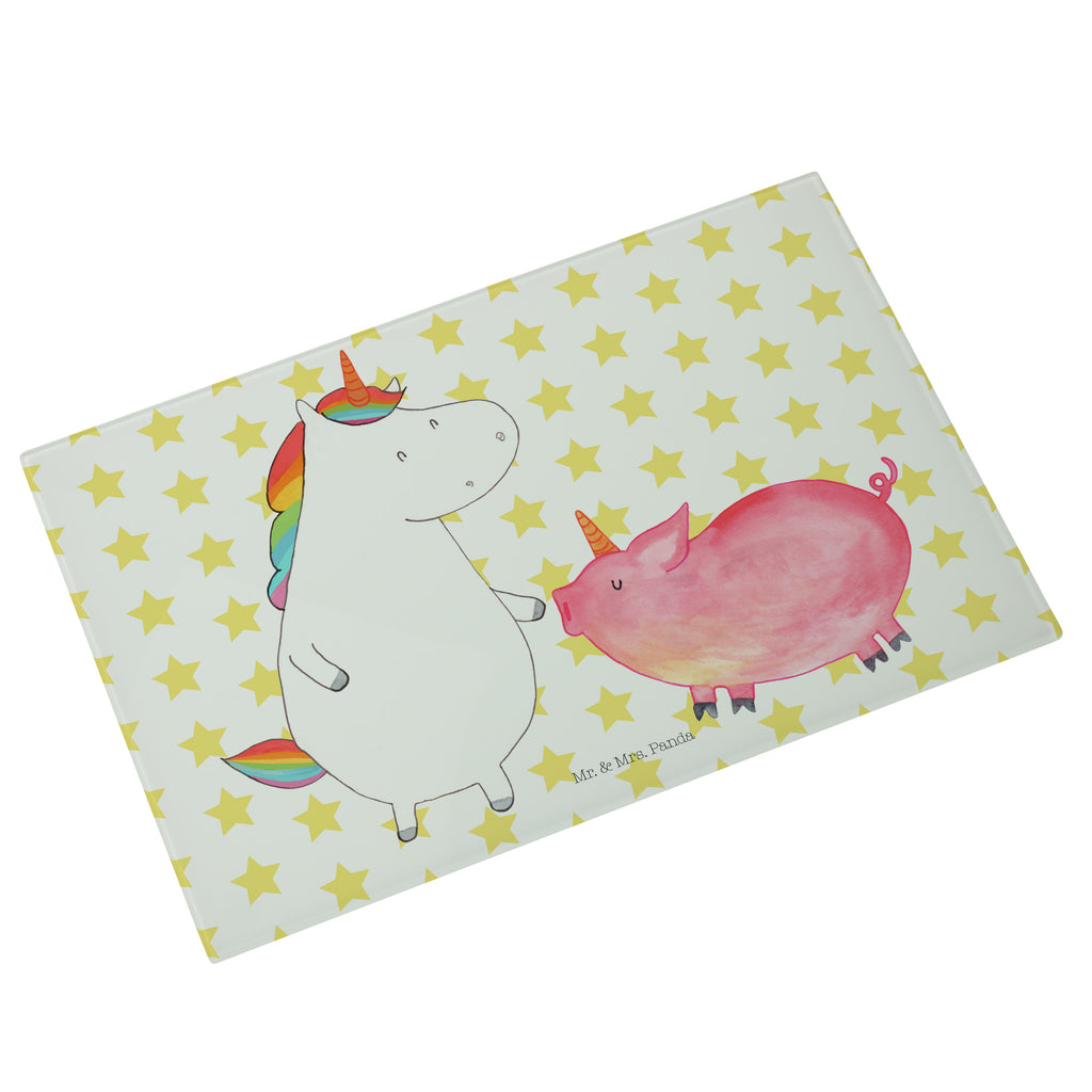 Medium Glas Schneidbrett Einhorn + Schweinhorn Glasschneidebrett, Schneidebrett, Einhorn, Einhörner, Einhorn Deko, Pegasus, Unicorn, Freundschaft, Schweinhorn, Schwein, Freundin, Schweinchen