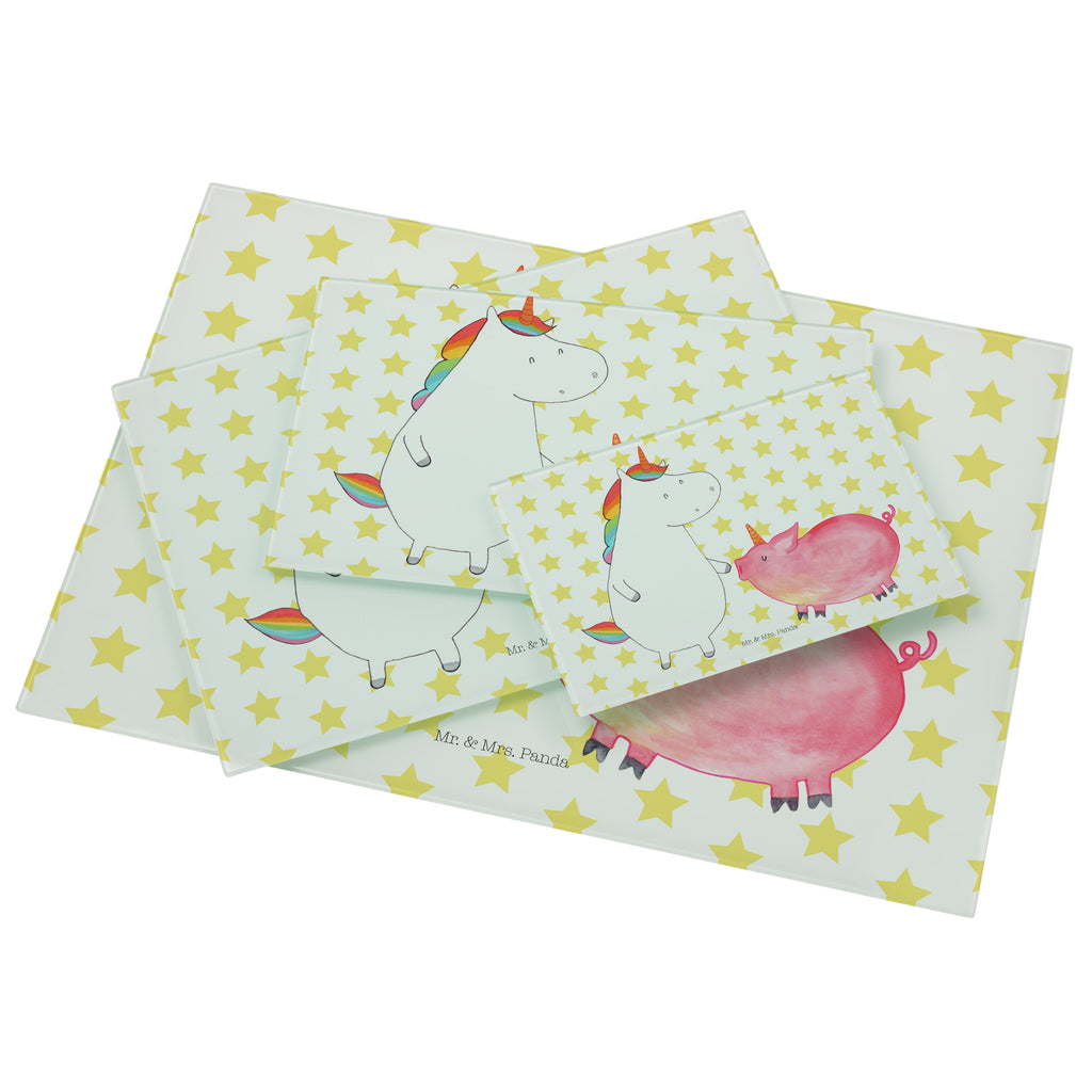 Medium Glas Schneidbrett Einhorn + Schweinhorn Glasschneidebrett, Schneidebrett, Einhorn, Einhörner, Einhorn Deko, Pegasus, Unicorn, Freundschaft, Schweinhorn, Schwein, Freundin, Schweinchen
