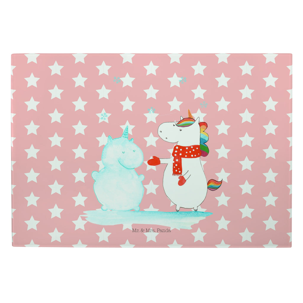 XL Glas Schneidbrett Einhorn Schneemann Glasschneidebrett, Schneidebrett, Frühstücksbrett, Küche, Einhorn, Einhörner, Einhorn Deko, Pegasus, Unicorn, Schneemann, Winter, Schnee, Kuchen, Weihnachten, kalt, Mütze, Handschuhe, X-Mas