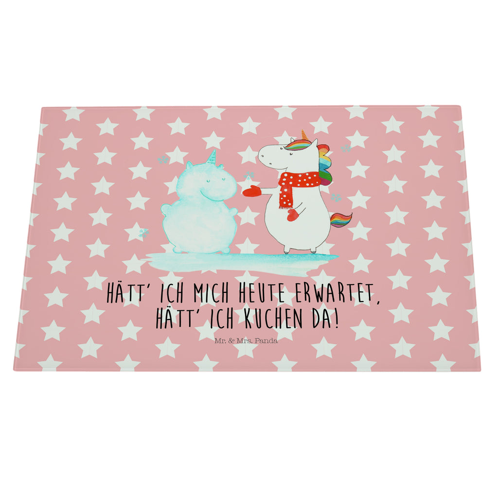 XL Glas Schneidbrett Einhorn Schneemann Glasschneidebrett, Schneidebrett, Frühstücksbrett, Küche, Einhorn, Einhörner, Einhorn Deko, Pegasus, Unicorn, Schneemann, Winter, Schnee, Kuchen, Weihnachten, kalt, Mütze, Handschuhe, X-Mas