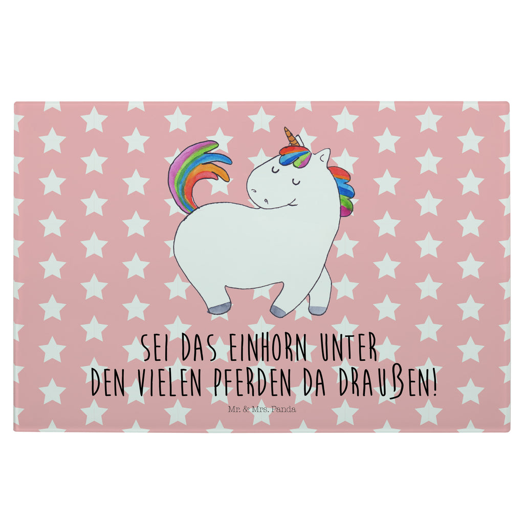 Medium Glas Schneidbrett Einhorn stolzierend Glasschneidebrett, Schneidebrett, Einhorn, Einhörner, Einhorn Deko, Pegasus, Unicorn, stolz, anders, bunt, Pferd, Reiter, Reiten, Freundin, Geschenk