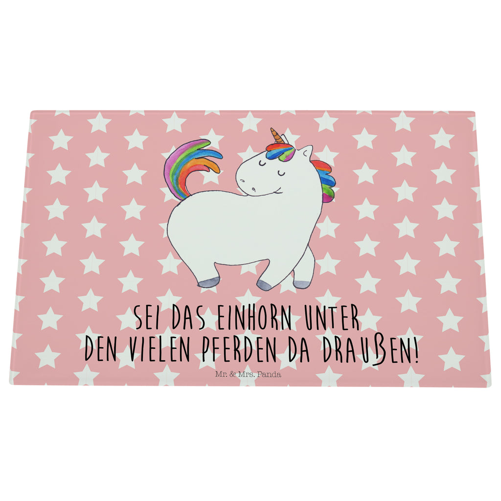 Medium Glas Schneidbrett Einhorn stolzierend Glasschneidebrett, Schneidebrett, Einhorn, Einhörner, Einhorn Deko, Pegasus, Unicorn, stolz, anders, bunt, Pferd, Reiter, Reiten, Freundin, Geschenk
