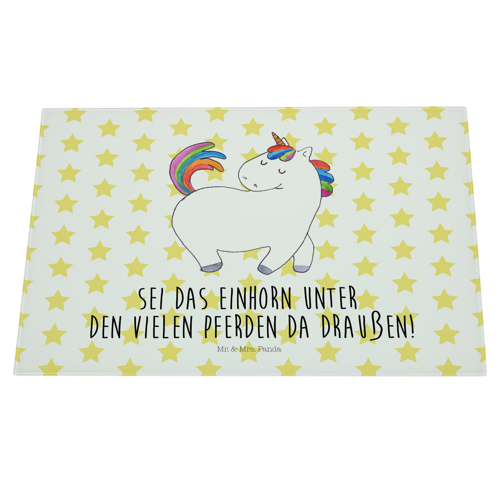 XL Glas Schneidbrett Einhorn stolzierend Glasschneidebrett, Schneidebrett, Frühstücksbrett, Küche, Einhorn, Einhörner, Einhorn Deko, Pegasus, Unicorn, stolz, anders, bunt, Pferd, Reiter, Reiten, Freundin, Geschenk