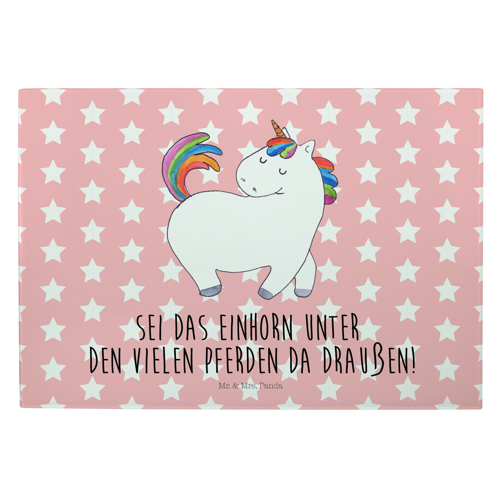 XL Glas Schneidbrett Einhorn stolzierend Glasschneidebrett, Schneidebrett, Frühstücksbrett, Küche, Einhorn, Einhörner, Einhorn Deko, Pegasus, Unicorn, stolz, anders, bunt, Pferd, Reiter, Reiten, Freundin, Geschenk
