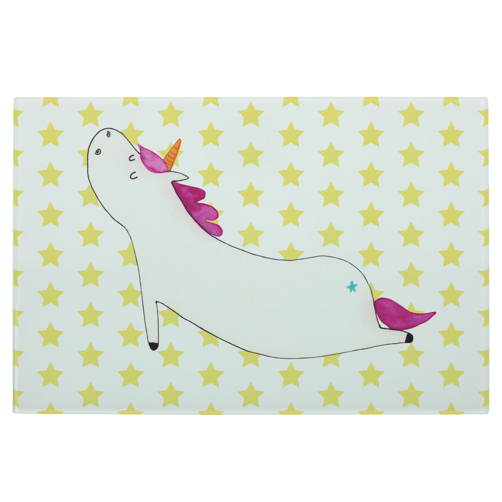 Medium Glas Schneidbrett Einhorn Yoga Glasschneidebrett, Schneidebrett, Einhorn, Einhörner, Einhorn Deko, Pegasus, Unicorn, Yoga, Namaste, Achtsamkeit, Entspannung, Joga, Yogamatte, Sport, lustig, witzig, süß
