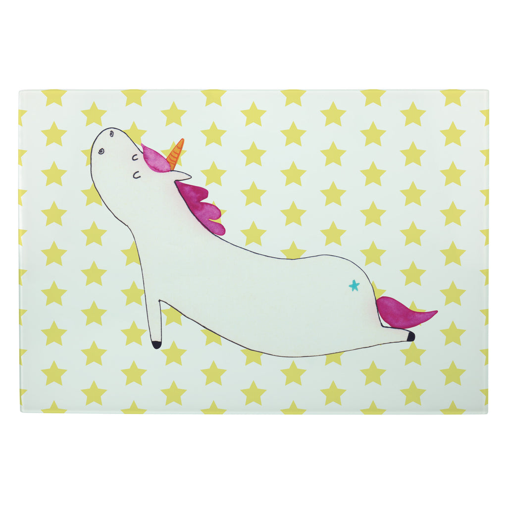 Medium Glas Schneidbrett Einhorn Yoga Glasschneidebrett, Schneidebrett, Einhorn, Einhörner, Einhorn Deko, Pegasus, Unicorn, Yoga, Namaste, Achtsamkeit, Entspannung, Joga, Yogamatte, Sport, lustig, witzig, süß