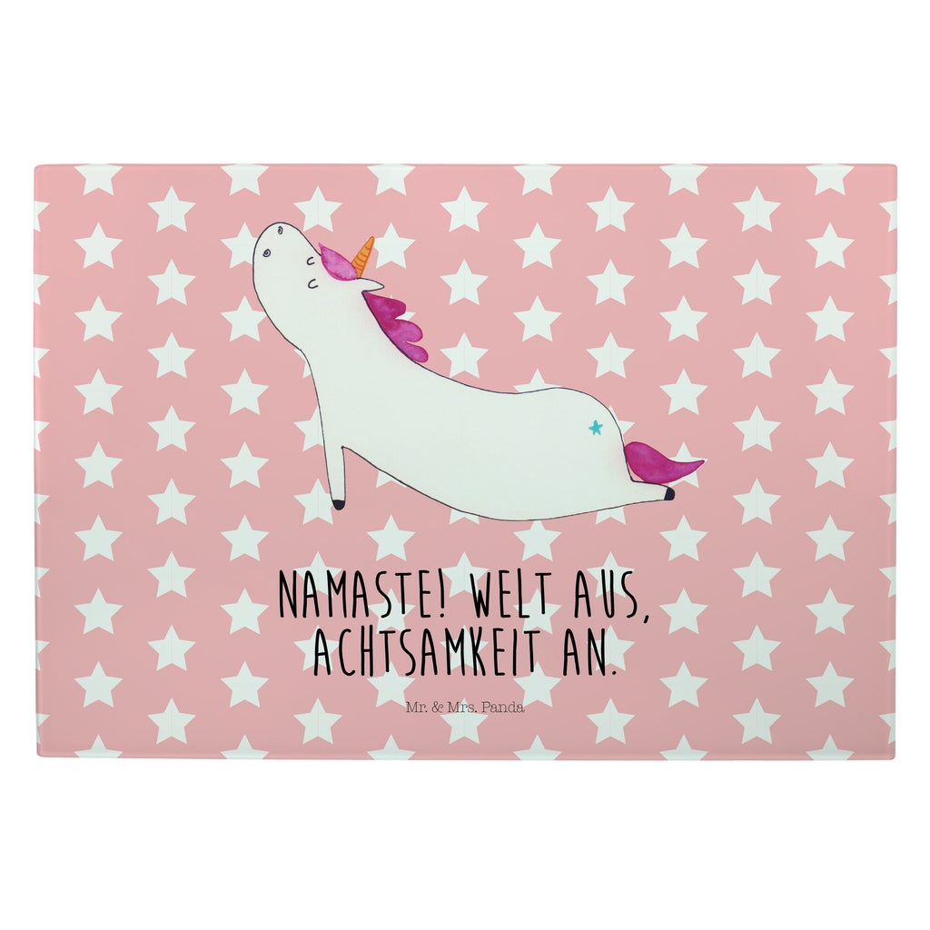 Medium Glas Schneidbrett Einhorn Yoga Glasschneidebrett, Schneidebrett, Einhorn, Einhörner, Einhorn Deko, Pegasus, Unicorn, Yoga, Namaste, Achtsamkeit, Entspannung, Joga, Yogamatte, Sport, lustig, witzig, süß